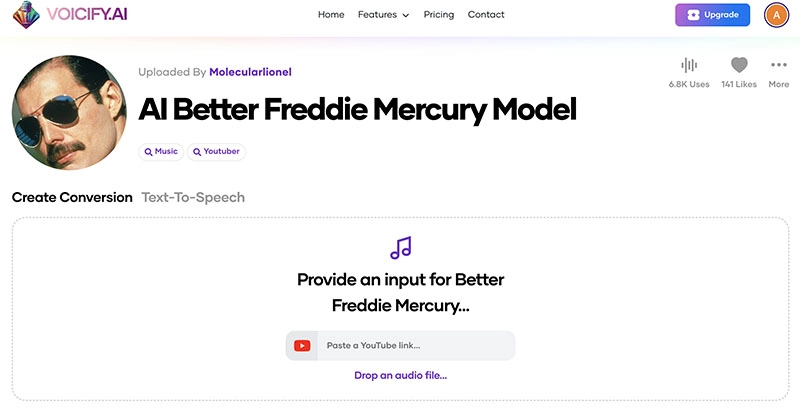Freddie Mercury AI Voice Voicify AI
