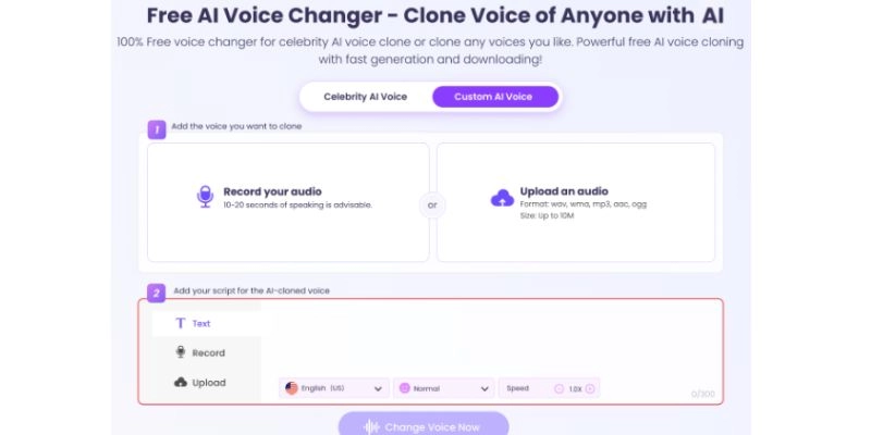 Free AI Voice Changer Vidnoz