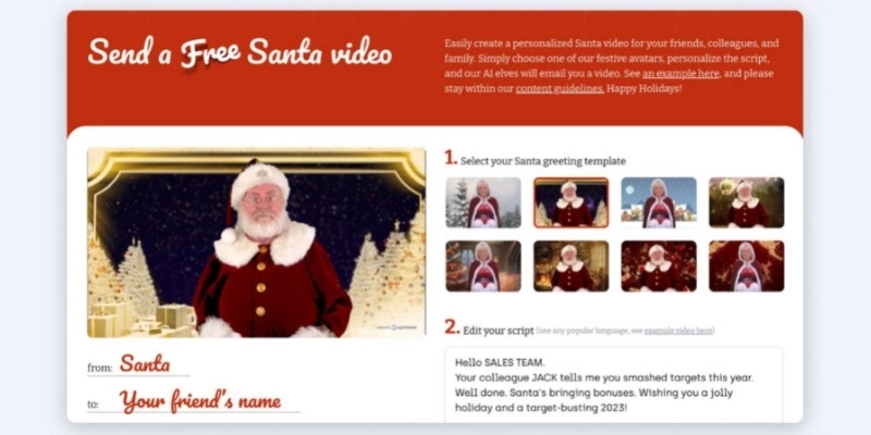 Free Personalized Santa Video Maker - Synthesia