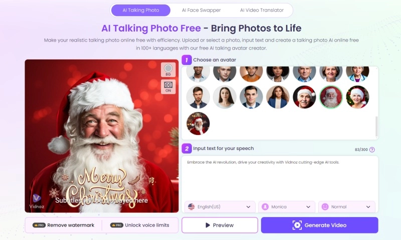 Free Personalized Santa Video Maker - Vidnoz AI