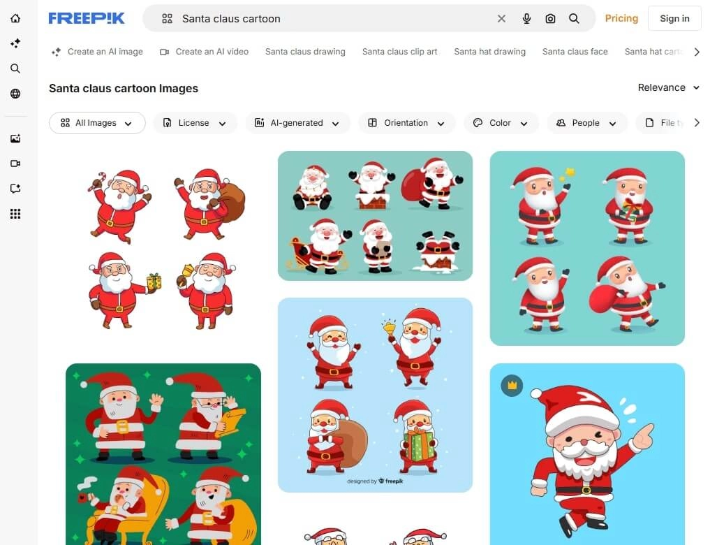 Freepik Santa Cartoon Image