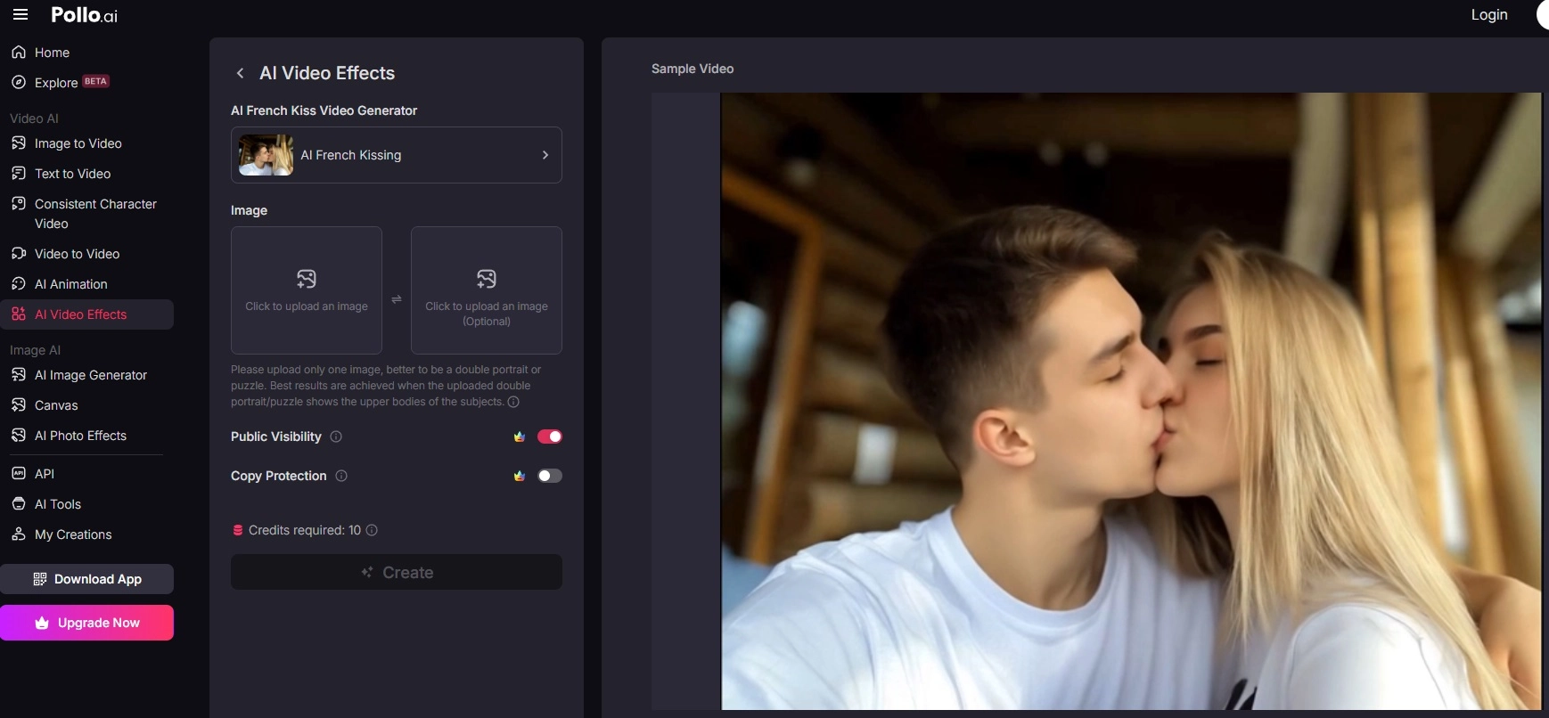 French Kiss Video Created Using Pollo AI
