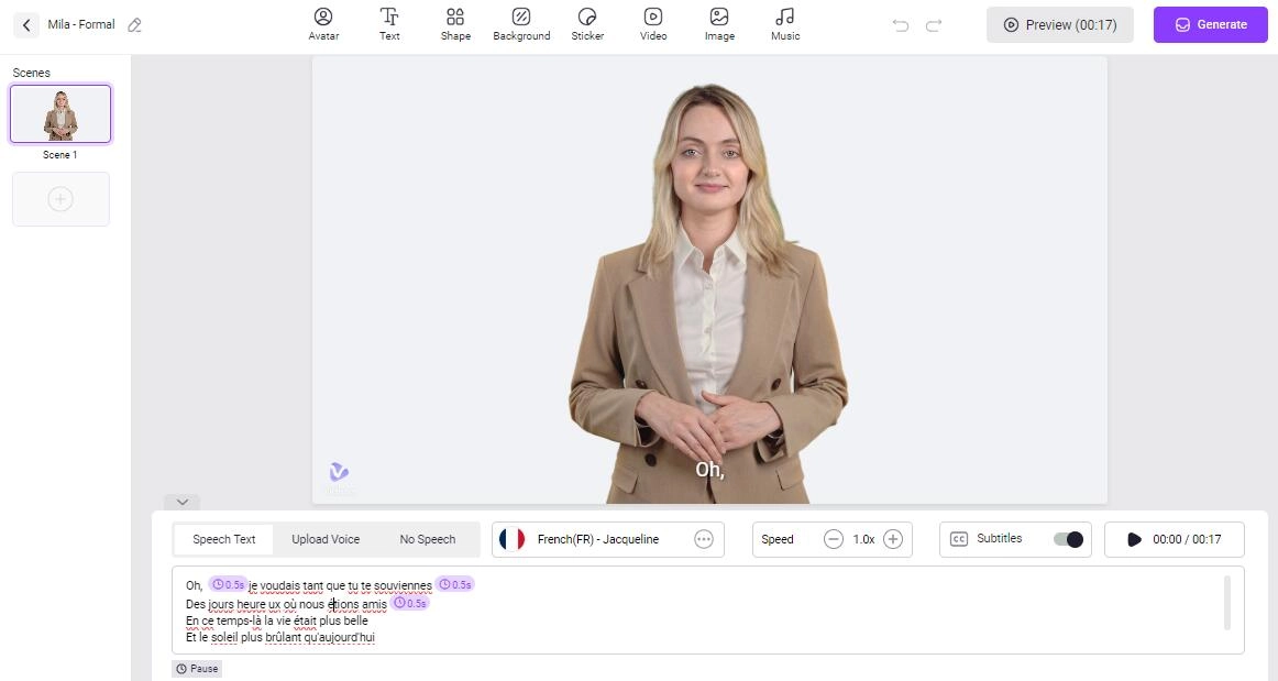 French Text to Speech Video