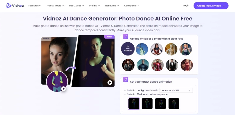 Funny Dance Memes Generator Vidnoz AI Dance Photo