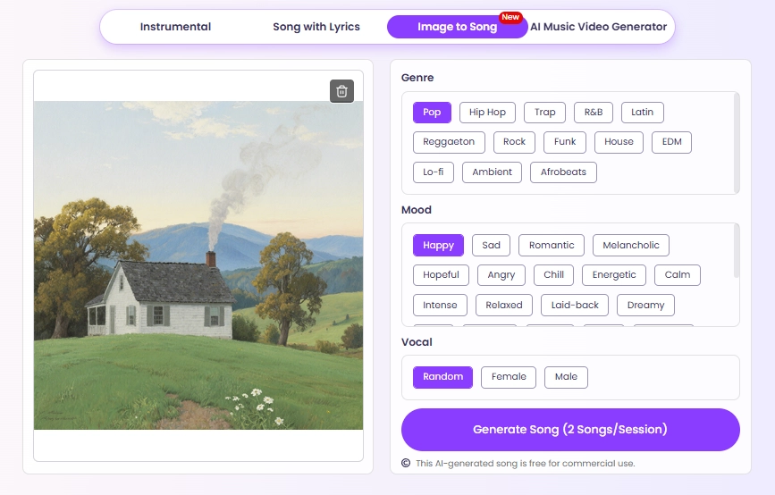 Generate AI Meditation Music from Image