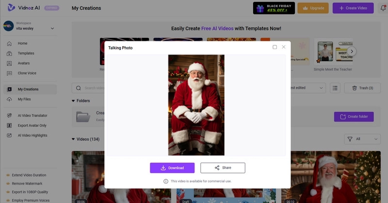 Generate AI Talking Santa Video