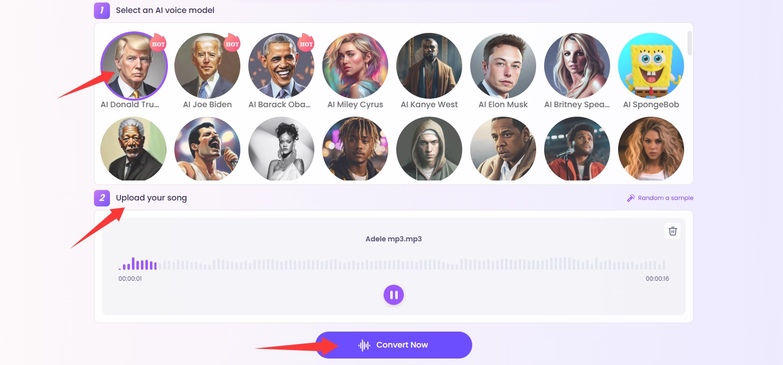 Generate Donald Trump AI Song Cover - 2