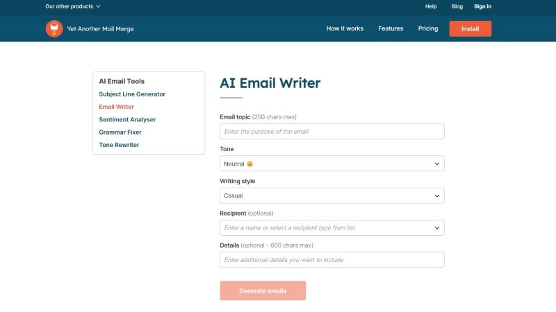 Generate Email with AI Email Writer YAMM