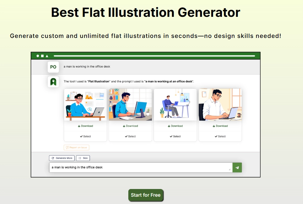 Generate Flat Design Avatars from Text
