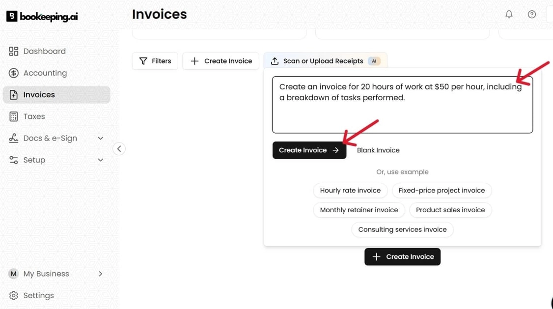Generate Invoices with AI Invoice Generator