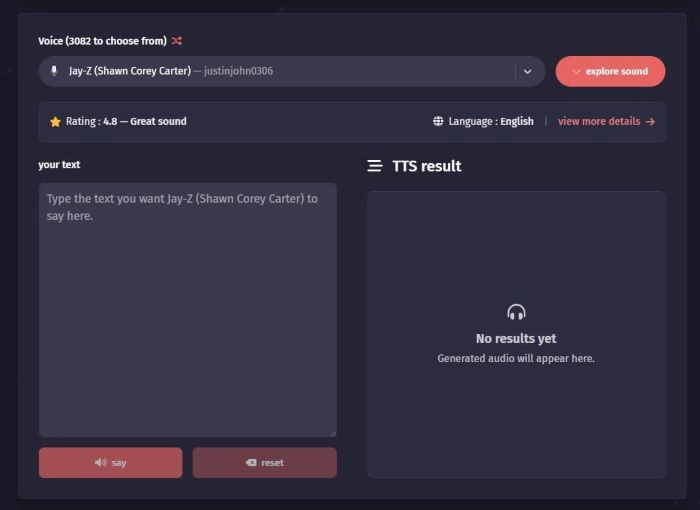 Generate Jay Z AI Voice with Fakeyou