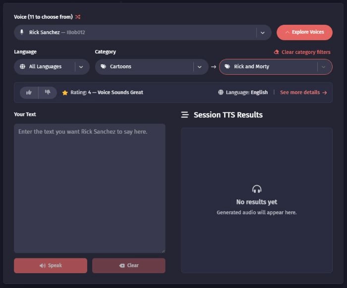 Generate Rick and Morty Voice with FakeYou