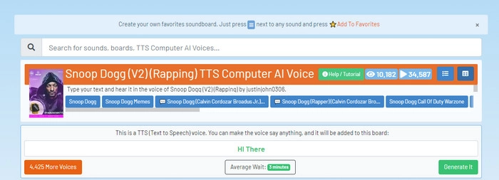 Generate Snoop Dogg Speech on 101Soundboards