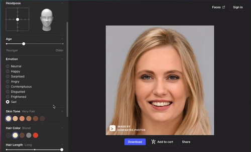 Generated Photos AI Face Generator