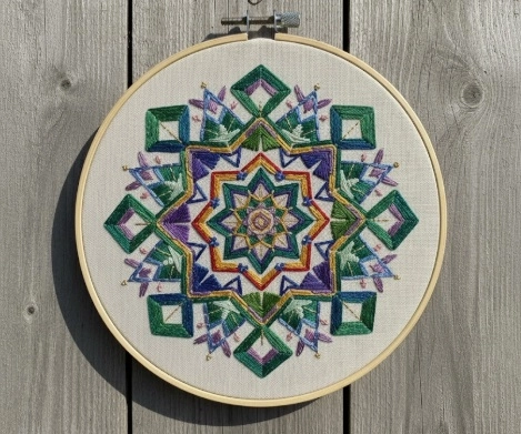Geometric Embroidery Art from Text