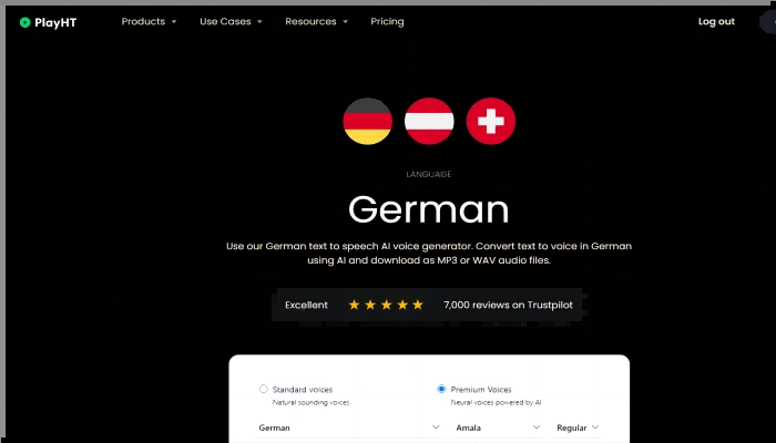 German Text to Speech PlayHT