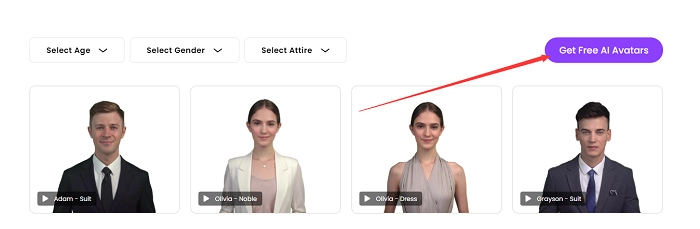 Click on Get Free AI Avatars