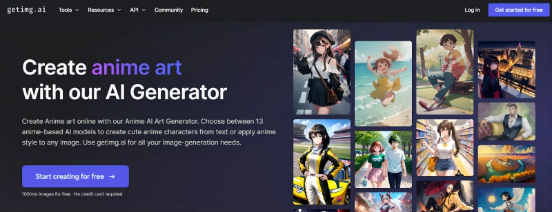 Getimg.ai Free Online Anime AI Art Generator