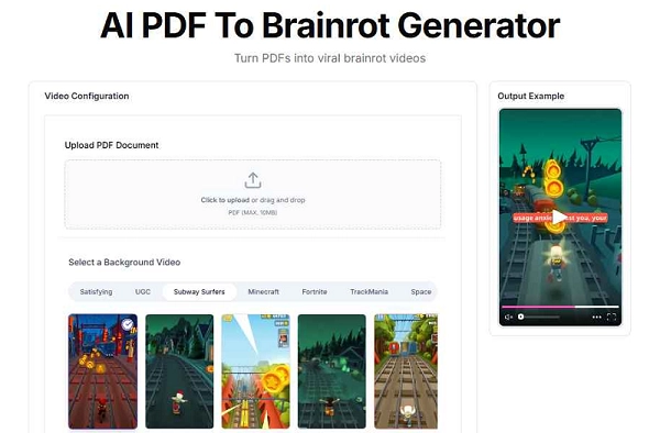 Go to Galaxy AI PDF to Brainrot