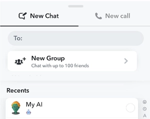 Zur Chat-Seite gehen, um My AI zu finden