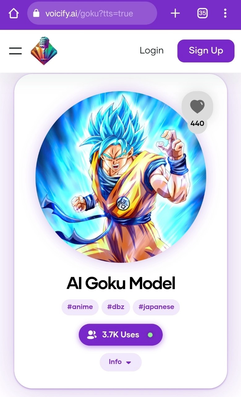 Goku AI Voice Voicify