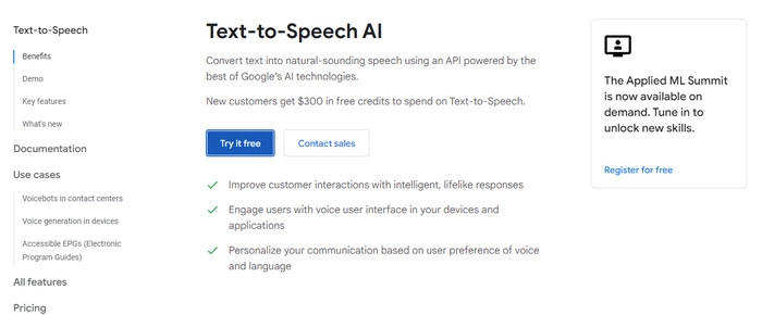 Google Cloud Text to Speech Generator