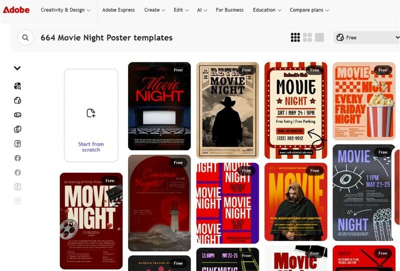 Graphic Movie Night Invitation - Adobe Express