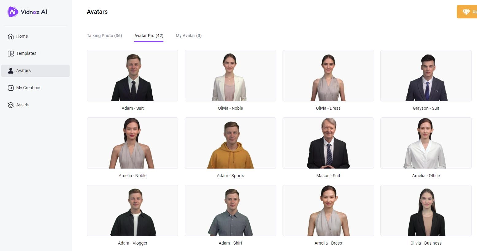 Guide Vidnoz AI Avatars Pro