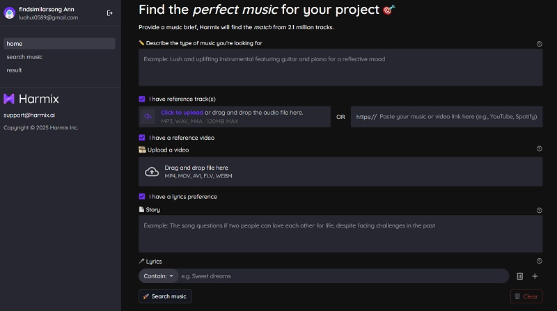 Harmix AI Similar Song Finder