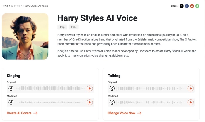 Harry Styles AI Voice Generator Free