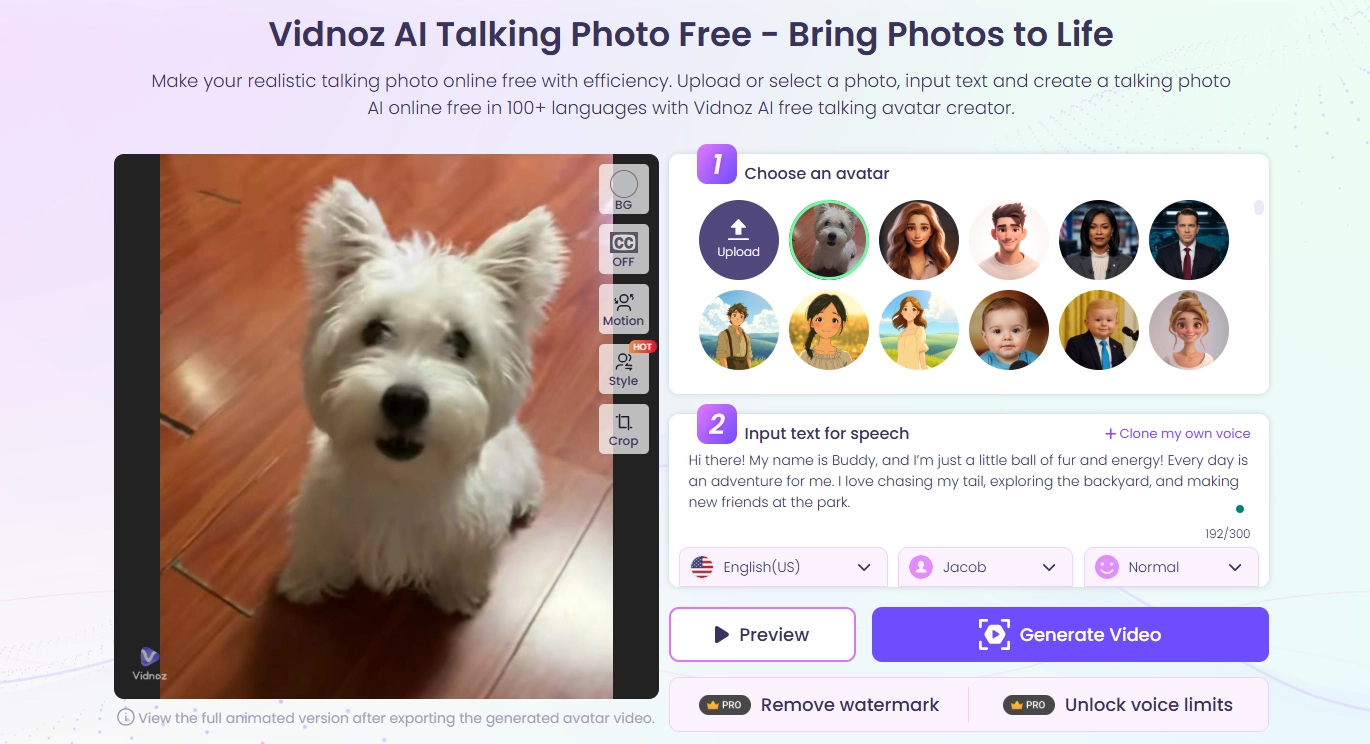 Hear Royal Pet Speak with Vidnoz