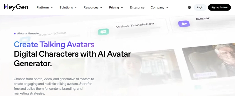 Heygen The Main Page