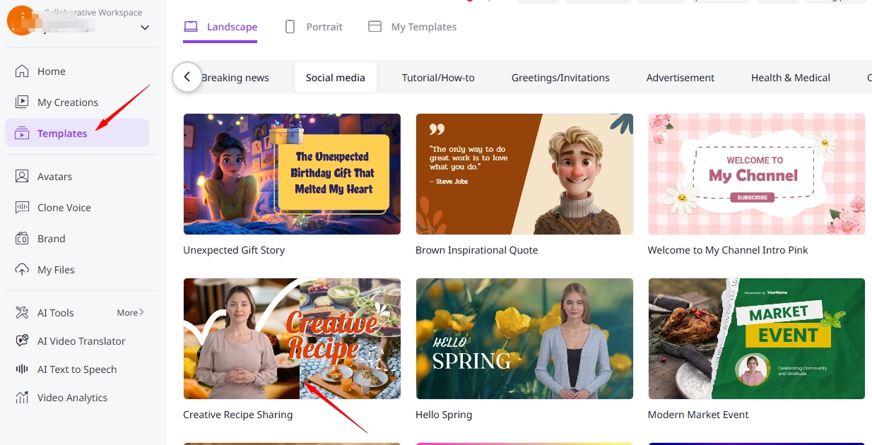 How to Add Effects on a Video - Choose Template