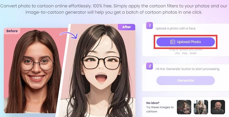 How to Cartoon Yourself with Vidnoz AI