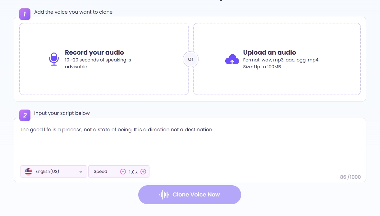 How to Clone Voice Type Online Free