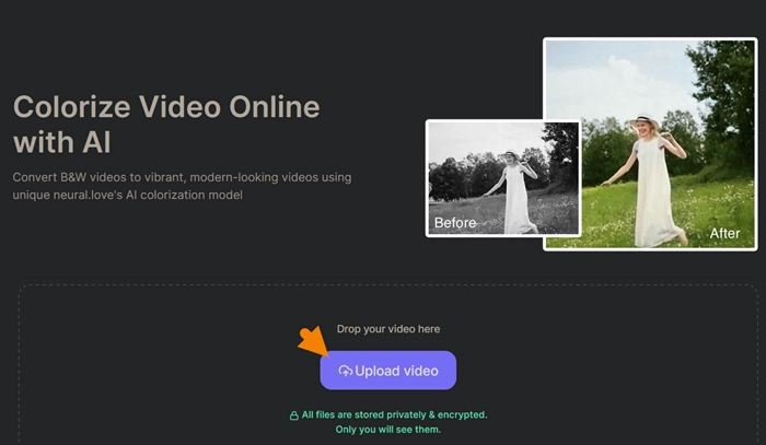 How to Colorize Video Online Step 1