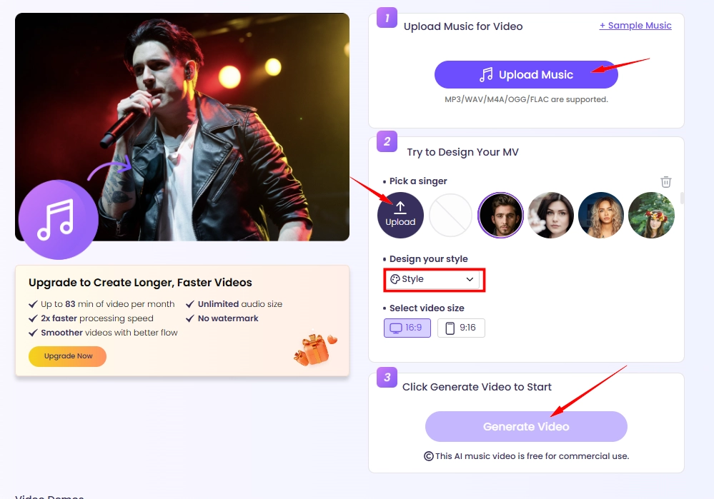 How to Create a Music Video for Free with Vidnoz