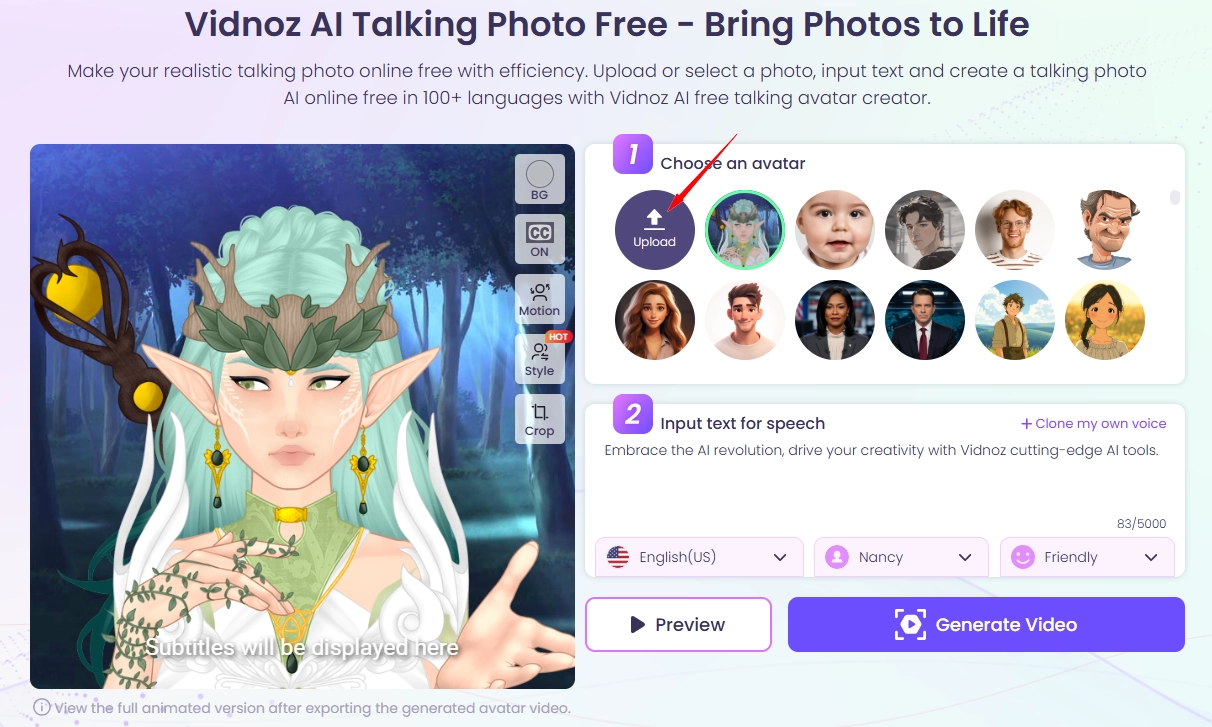 How to Create a Talking AI Picrew Avatar With Vidnoz AI