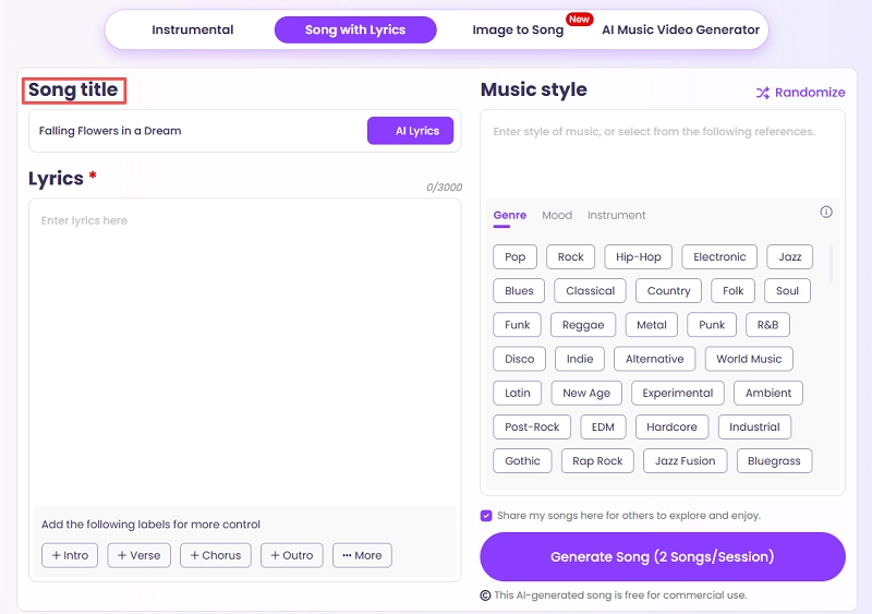 How to Generate AI Songs via Vidnoz-2