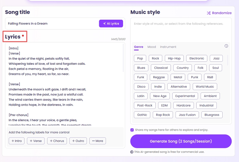 How to Generate AI Songs via Vidnoz-3