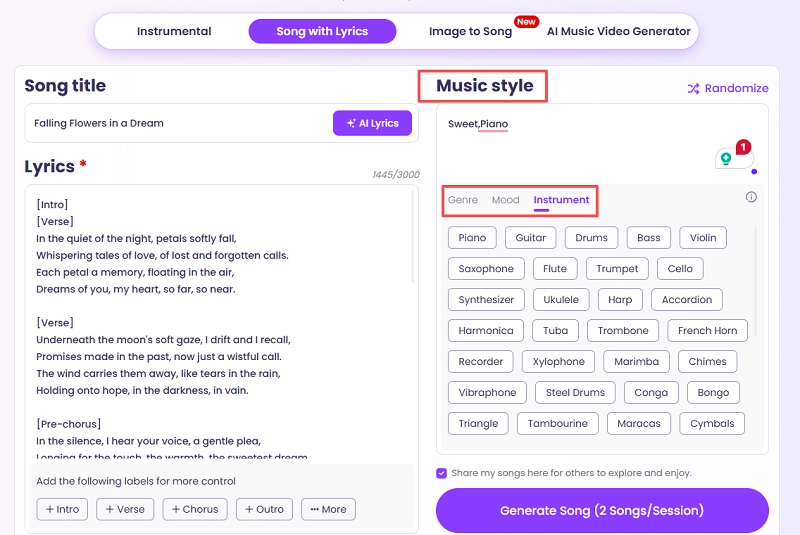How to Generate AI Songs via Vidnoz-Step 4
