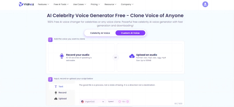 How to Get Gojo AI Voice Clone  Free Step One Upload Voice
