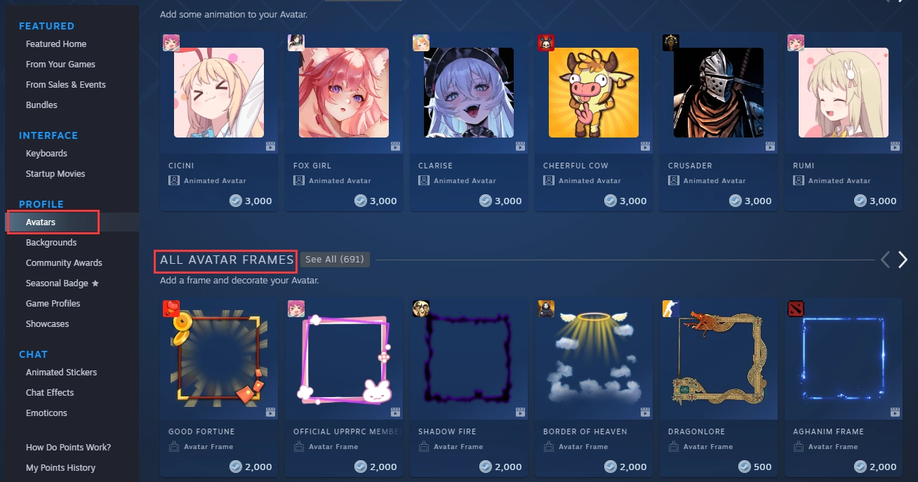 How to Get Steam Avatar Frames Step 2