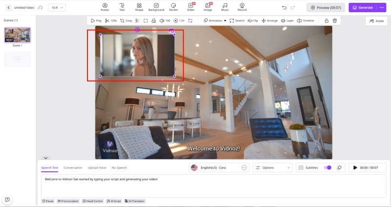 How to Make a Picture-in-Picture Video with Vidnoz - Overlay Video