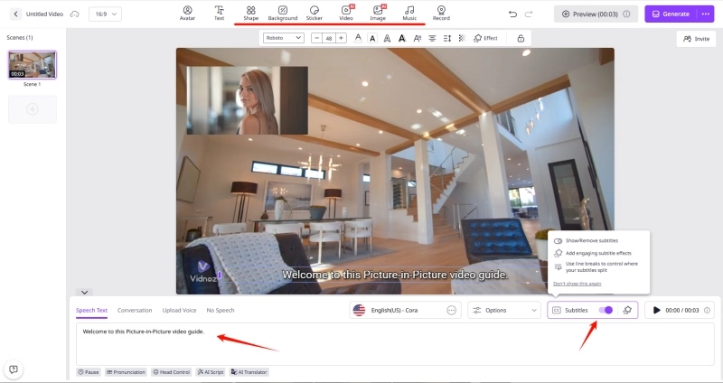 How to Make a Picture-in-Picture Video with Vidnoz - Polish