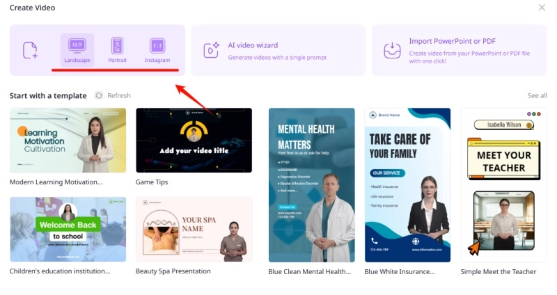 How to Make a Picture-in-Picture Video with Vidnoz - Ratio