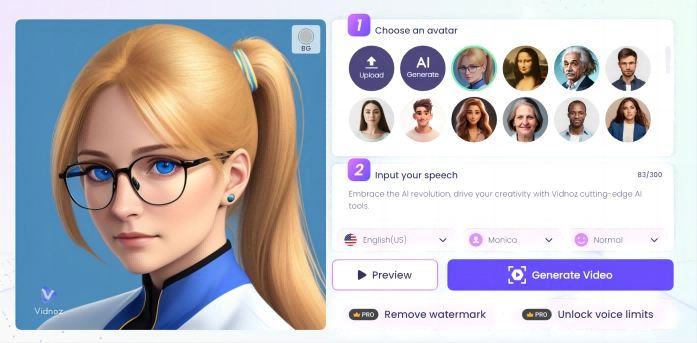 How to Make AI Avatar from Text Input Speech