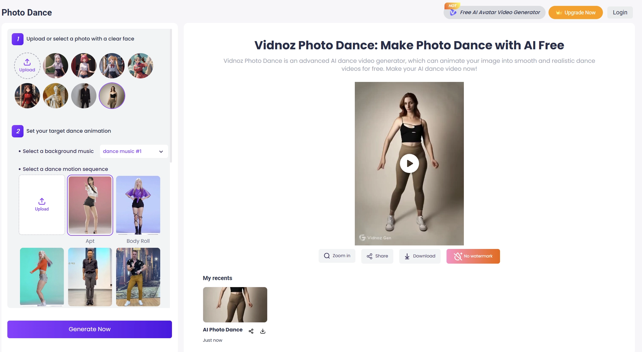 How to Make Pictures Dance with Vidnoz Photo Dance