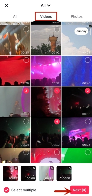 How to Make TikTok with Multiple Videos - Step 3