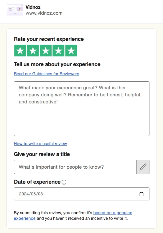 How to Submit a Review on Trustpilot Step 4